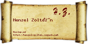 Henzel Zoltán névjegykártya